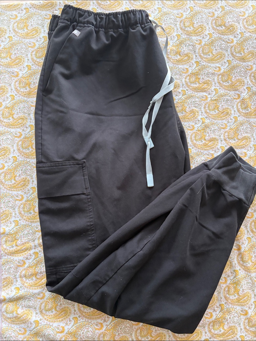 Figs Black Cargo Scrub Joggers - Tansen